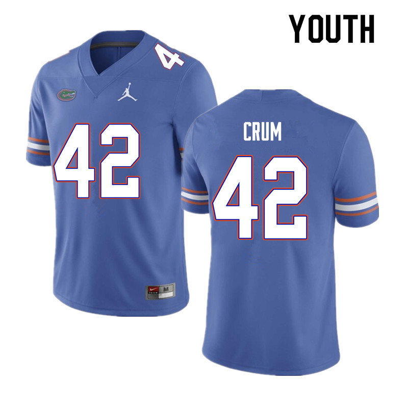Youth #42 Quaylin Crum Florida Gators College Football Jerseys Sale-Blue
